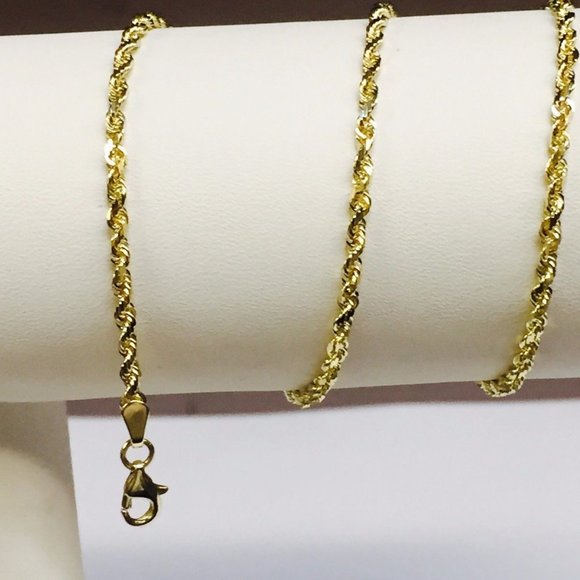 10kt SOLID Real Yellow Gold Diamond Cut ROPE Chain Necklace 26" 2.00mm 6.70 gr - Picture 4 of 6